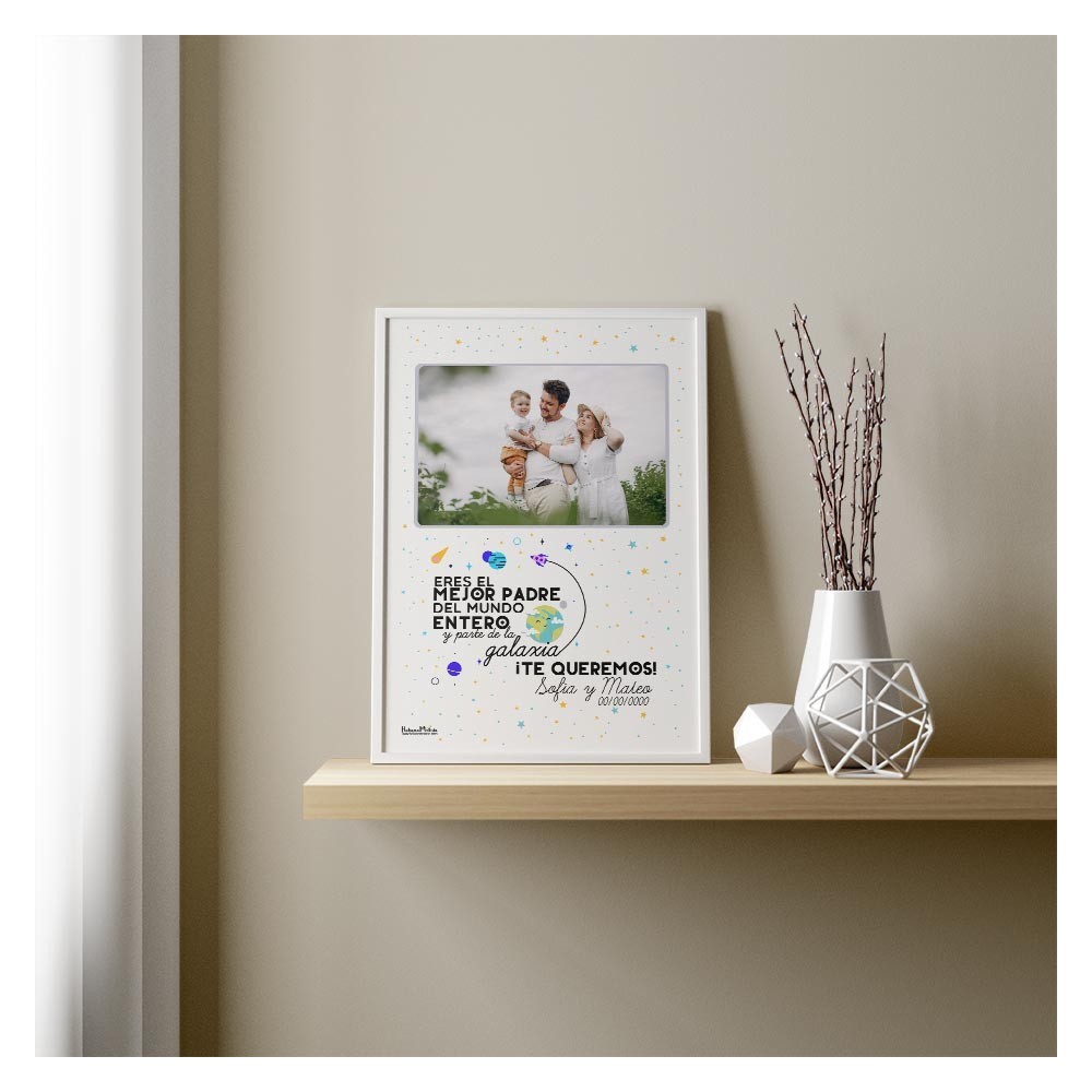 Lámina personalizada con foto - Papá eres el mejor del mundo entero