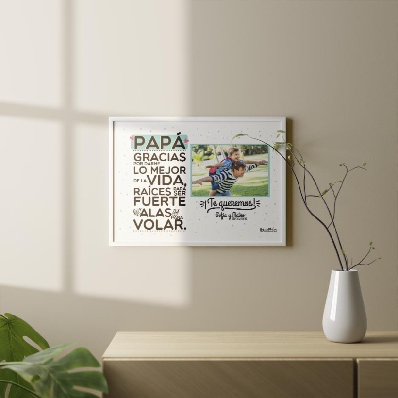Lámina personalizada con foto - Papá gracias por darme lo mejor 2