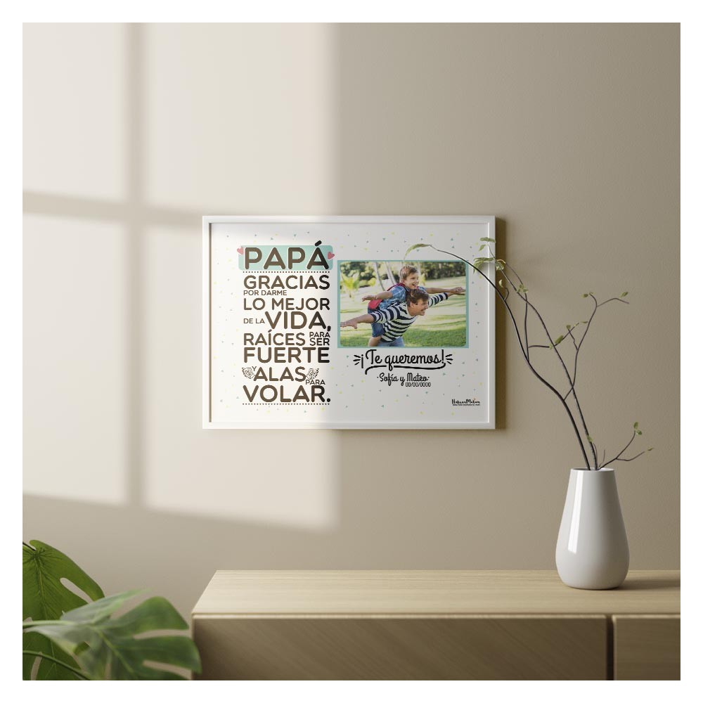 Lámina personalizada con foto - Papá gracias por darme lo mejor