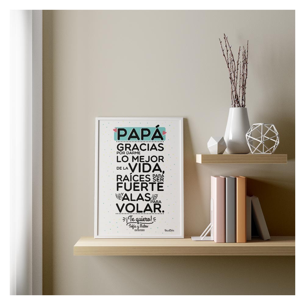 Lámina personalizada - Papá gracias por darme lo mejor