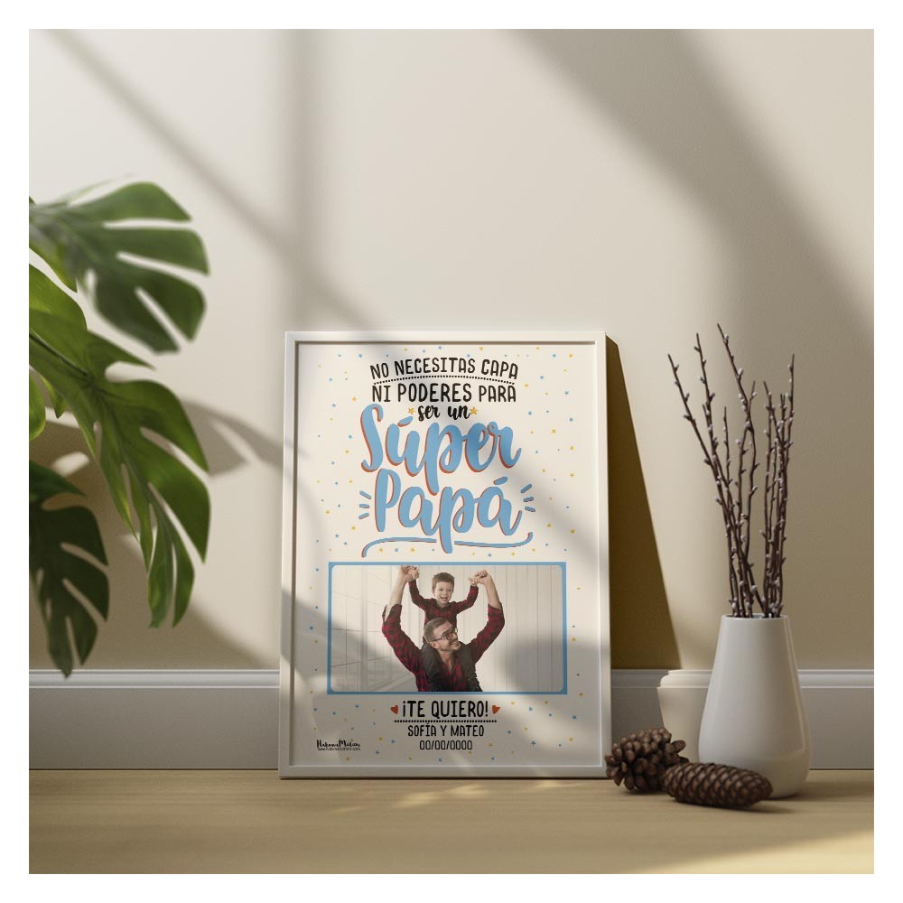 Lámina personalizada con foto - Súper Papá
