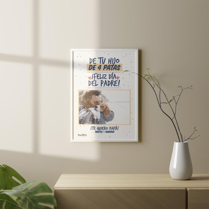 Lámina personalizada con foto - De tu hijo de 4 patas Lámina personalizada con foto - De tu hijo de 4 patas