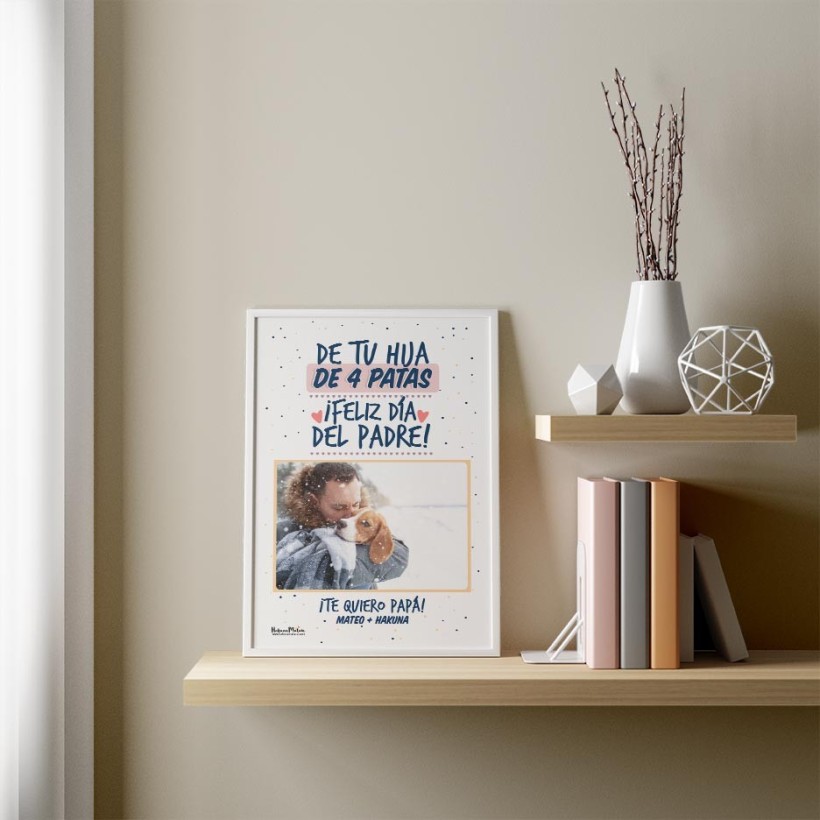 Lámina personalizada con foto - De tu hija de 4 patas (Día del Padre)