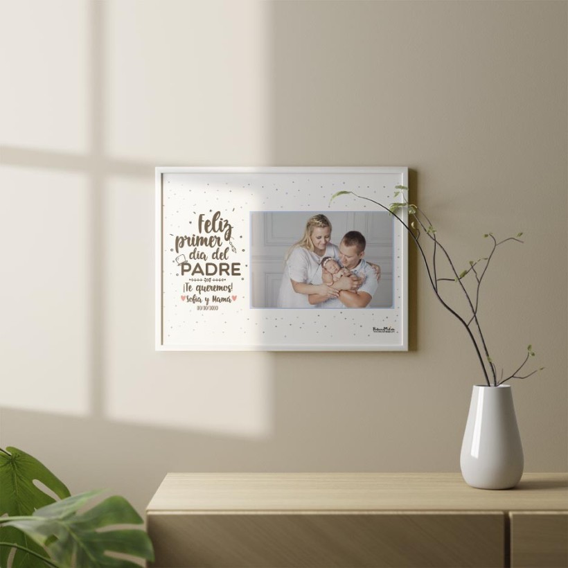 Lámina personalizada con foto - Feliz primer día del Padre Lámina personalizada con foto - Feliz primer día del Padre