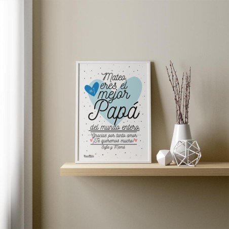 Lámina sin foto para celebrar el Día del Padre, personalizada con mensaje para papá. Lámina sin foto para celebrar el Día del Padre, personalizada con mensaje para papá.