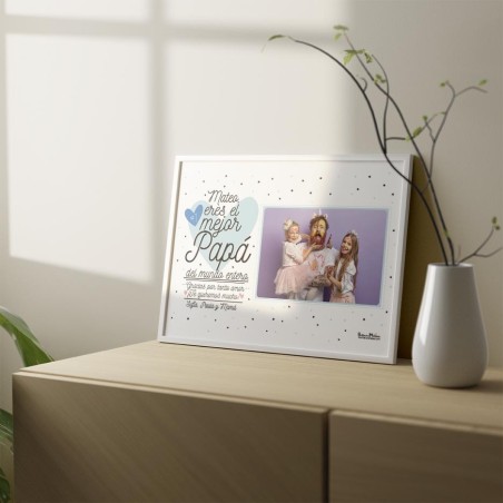 Lámina con foto para papá, con espacio para personalización del mensaje.