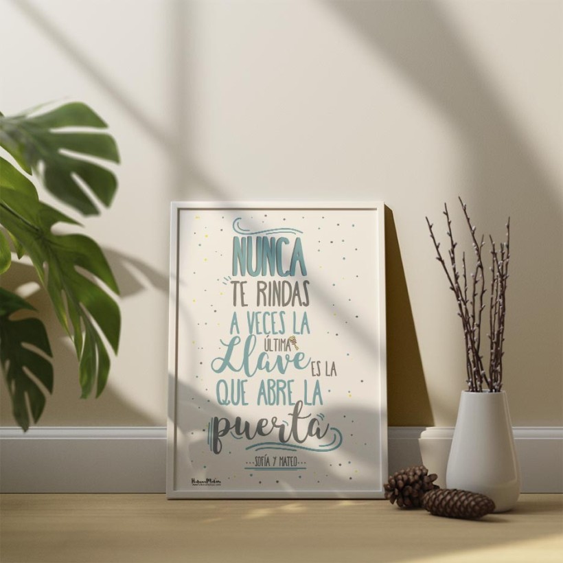 Lámina personalizada - Nunca te rindas 2