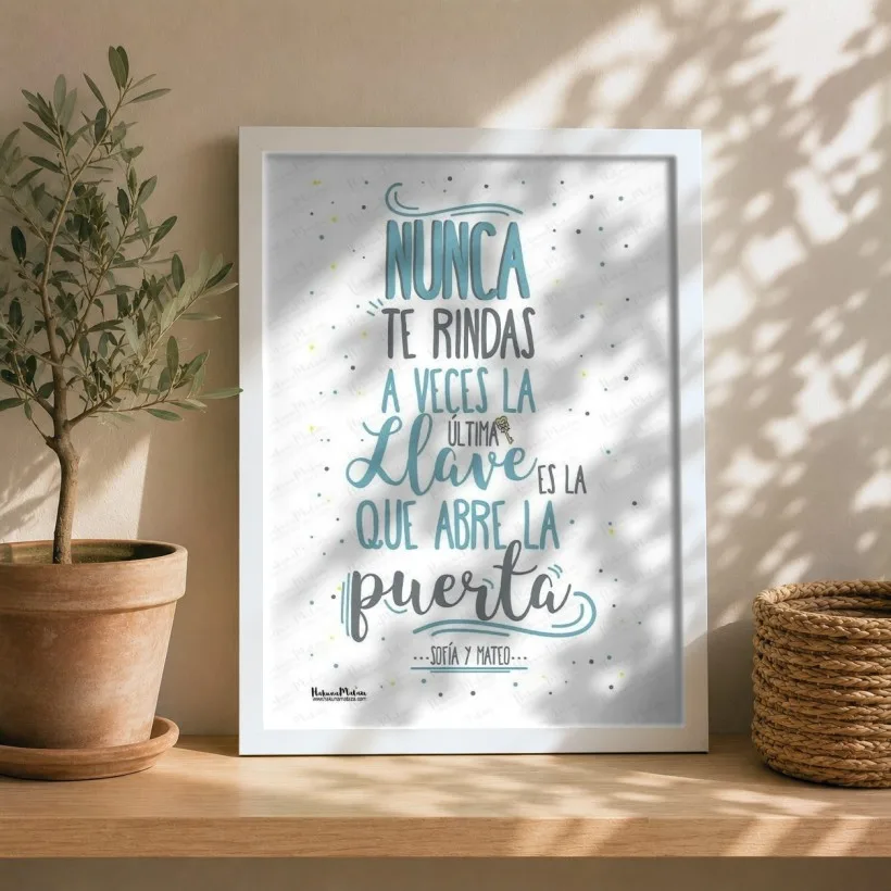 Lámina personalizada - Nunca te rindas | Hakuna Mataza
