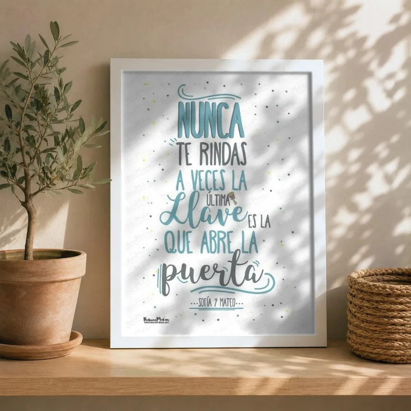 Lámina personalizada - Nunca te rindas | Hakuna Mataza