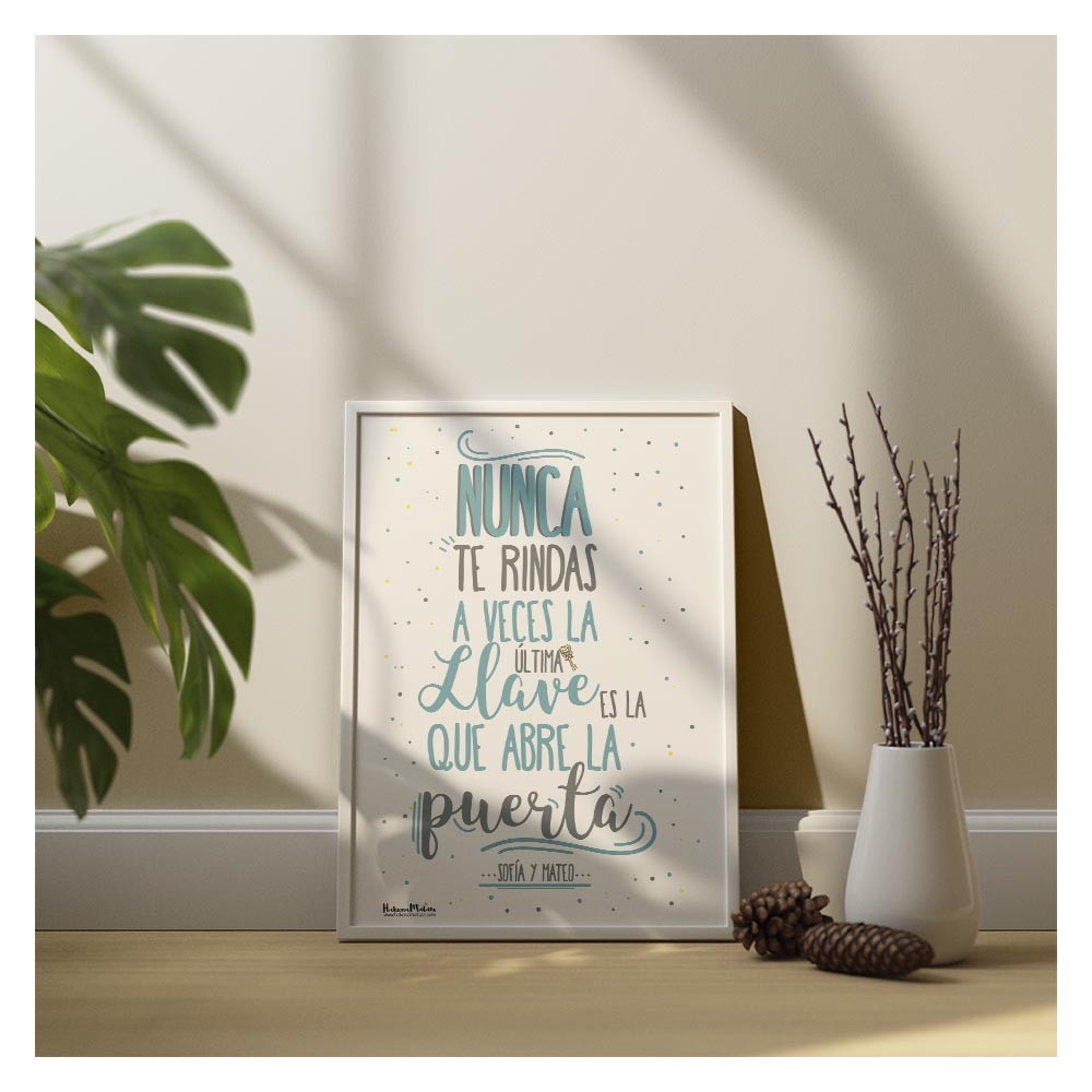 Lámina personalizada - Nunca te rindas