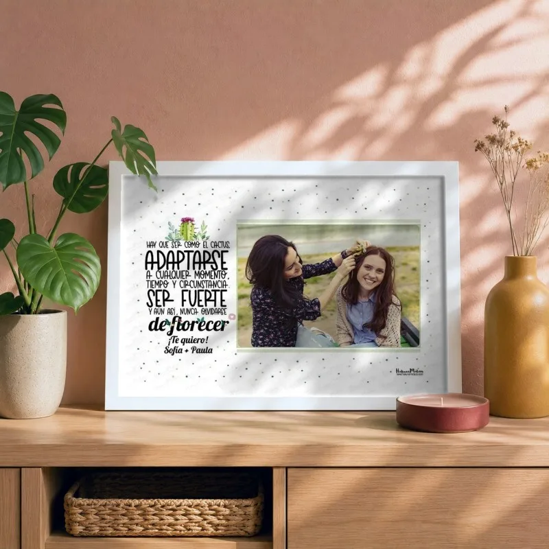 Lámina personalizada con foto - Nunca te olvides de florecer
