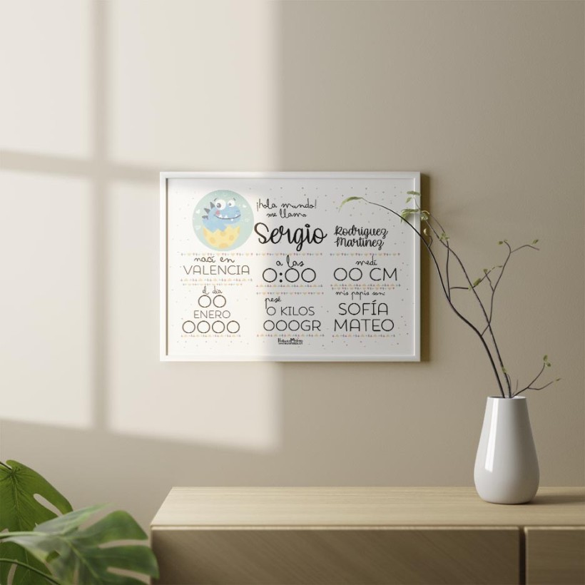 Lámina Natalicio - Huevo dinosaurio 2