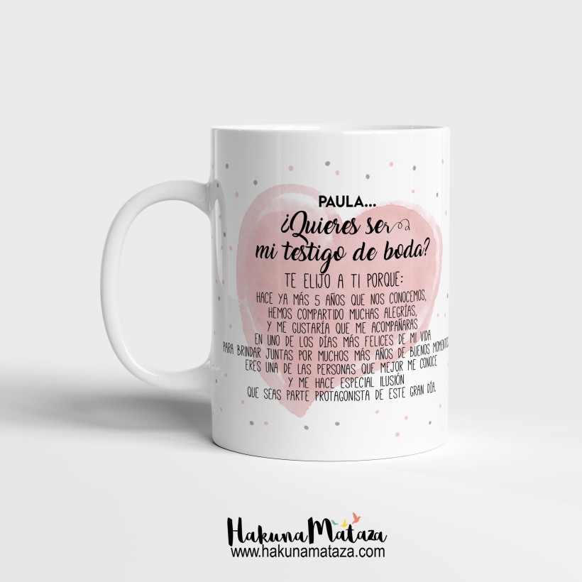 Taza personalizada - Quieres ser testigo de nuestra boda