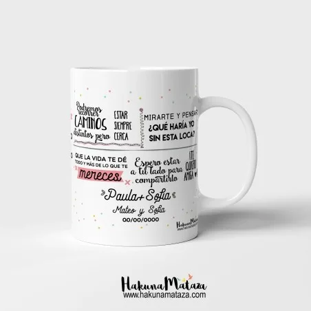 Taza personalizada - Amiga, cuántas cosas hemos compartido · detalle