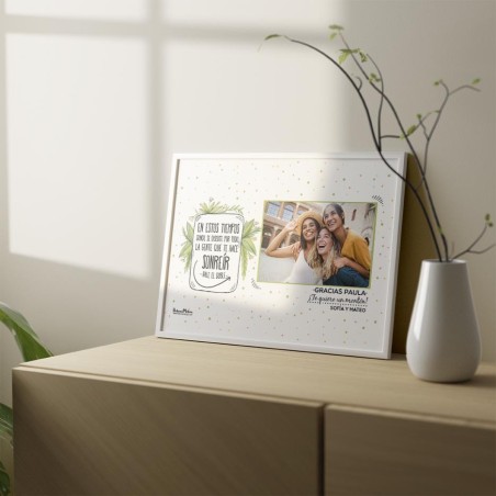 Lámina personalizada con foto - La gente que te hace sonreír vale el doble