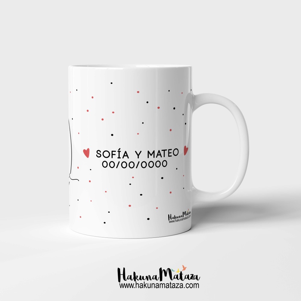 Taza personalizada - Iniciales y nombres (pareja)