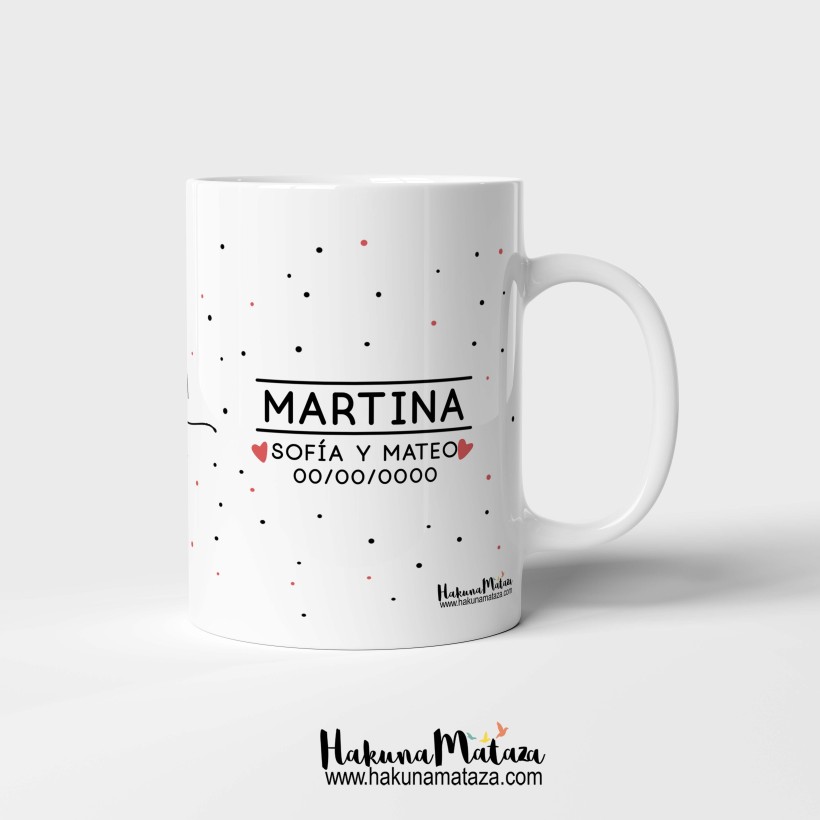Taza personalizada - Inicial y nombre minimalista