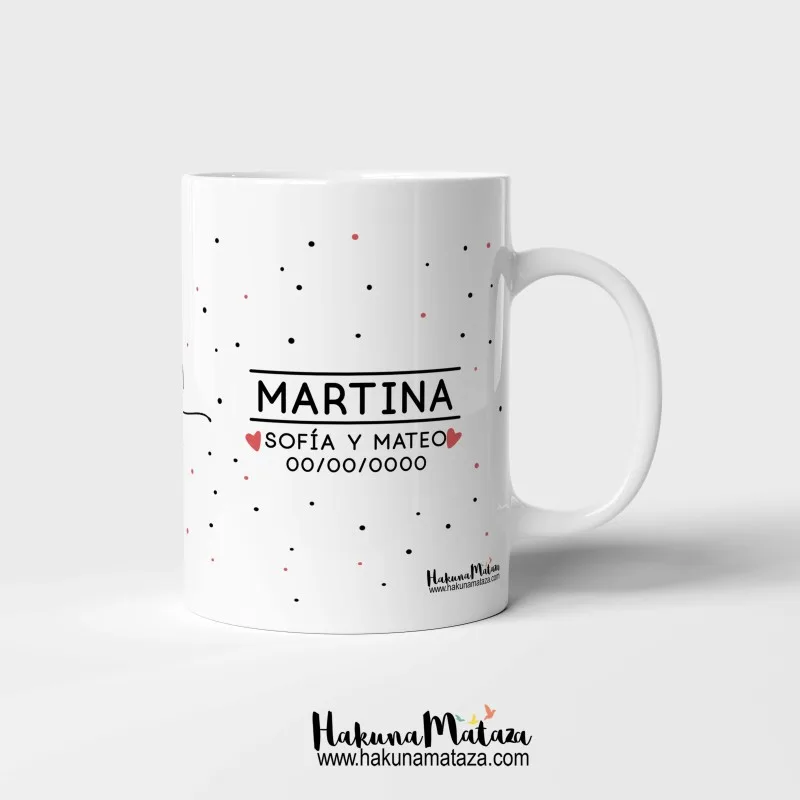 Taza personalizada - Inicial y nombre minimalista · detalle
