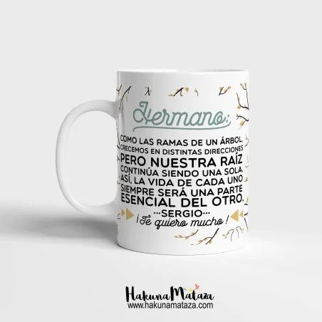 Taza personalizada - Hermano / hermana como ramas del mismo árbol | Hakuna Mataza