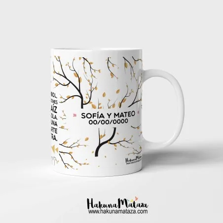 Taza personalizada - Hermana como las ramas de un árbol · detalle