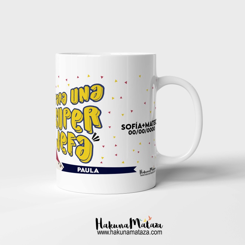 Taza personalizada - Un super café para una super jefa 2