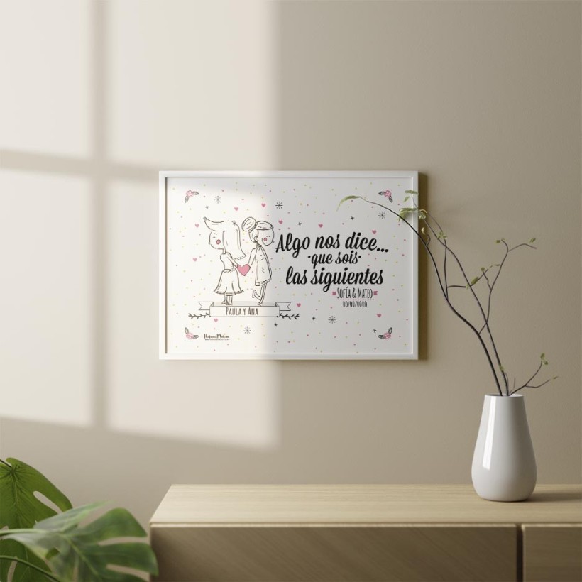 Lámina personalizada - Algo nos dice (mujer+mujer) 2