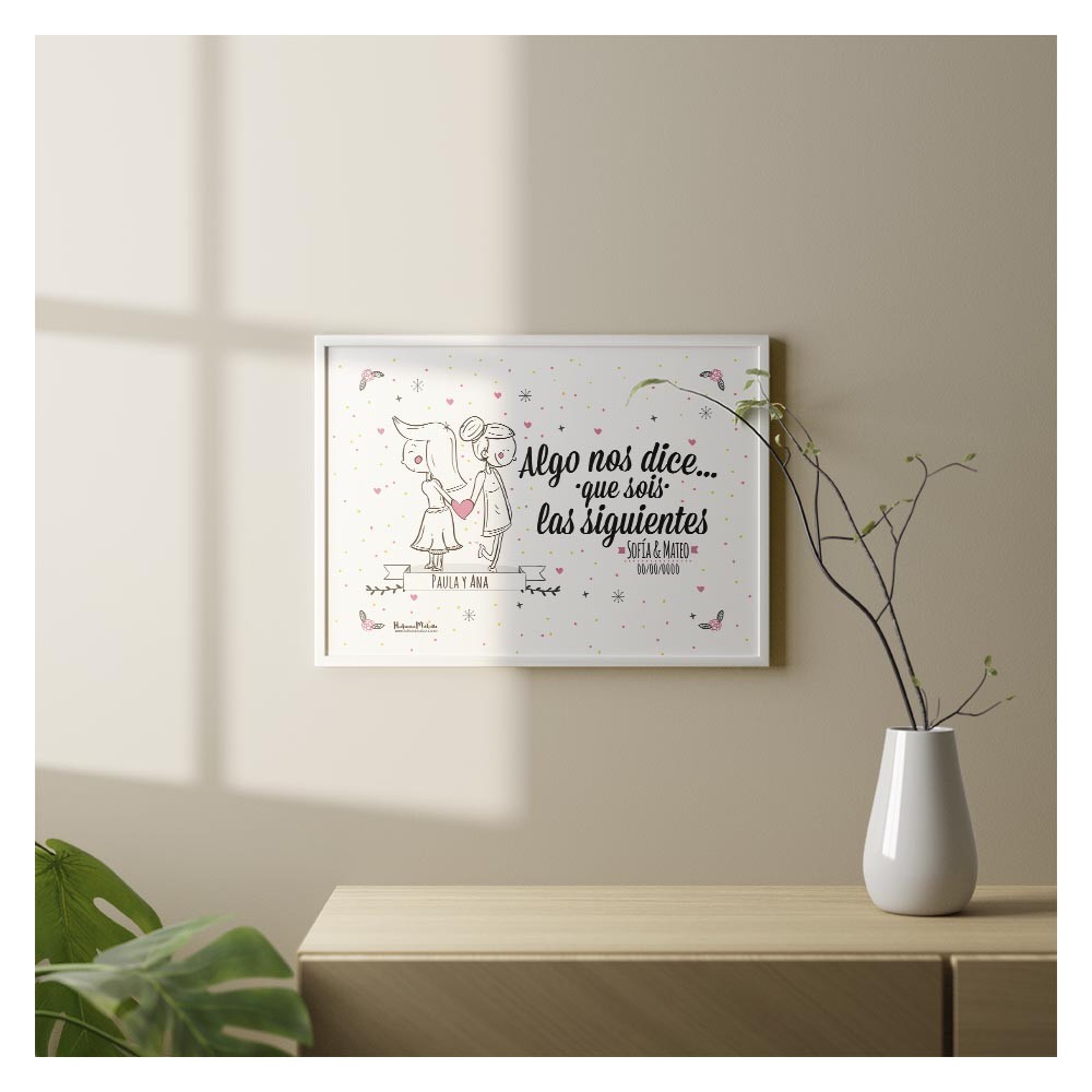 Lámina personalizada - Algo nos dice (mujer+mujer)