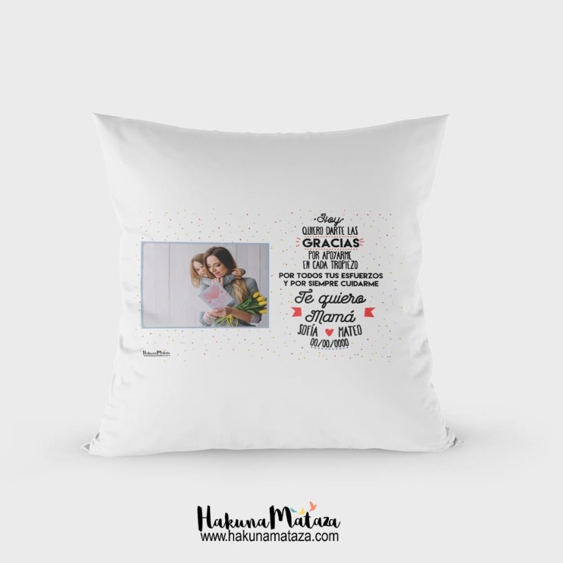 Cojín con foto - Te quiero Mamá