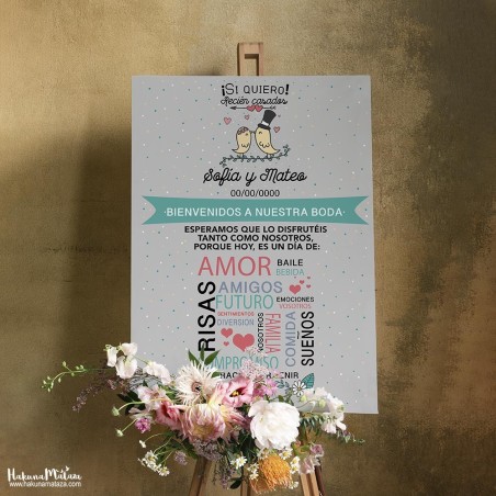 Cartel de bienvenida - Sí quiero