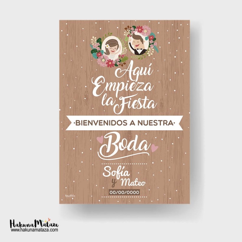 Cartel de bienvenida -Aquí empieza la fiesta