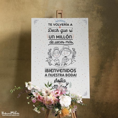 Cartel de bienvenida - Te volvería a decir que sí