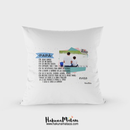 Cojín con foto - Papá te quiero porque Cojín con foto - Papá te quiero porque