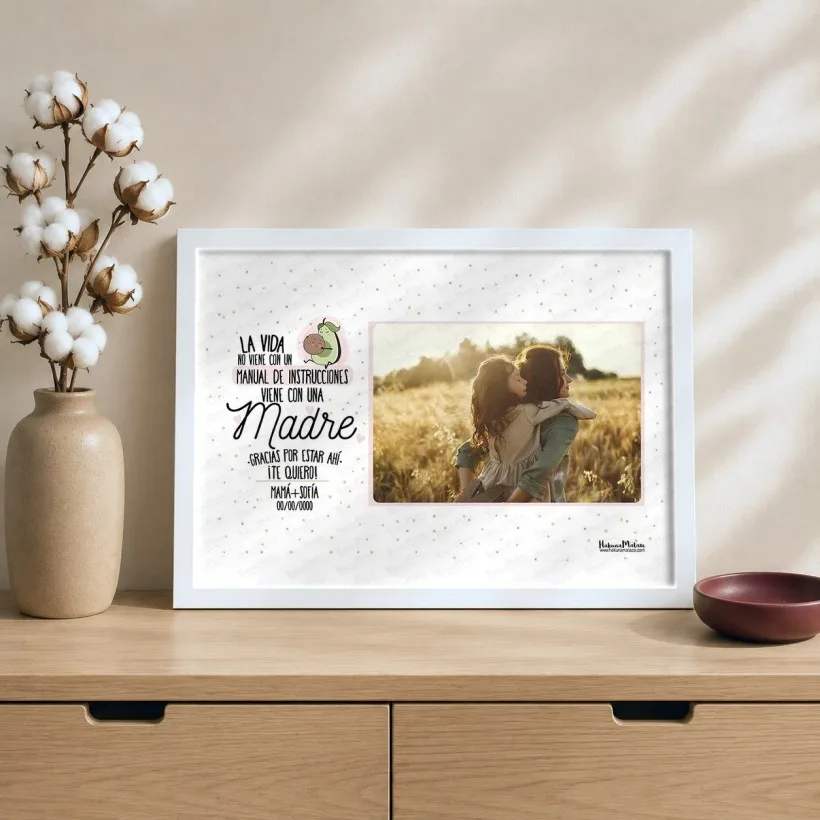 Lámina personalizada con foto - La vida no viene con un manual | Hakuna Mataza
