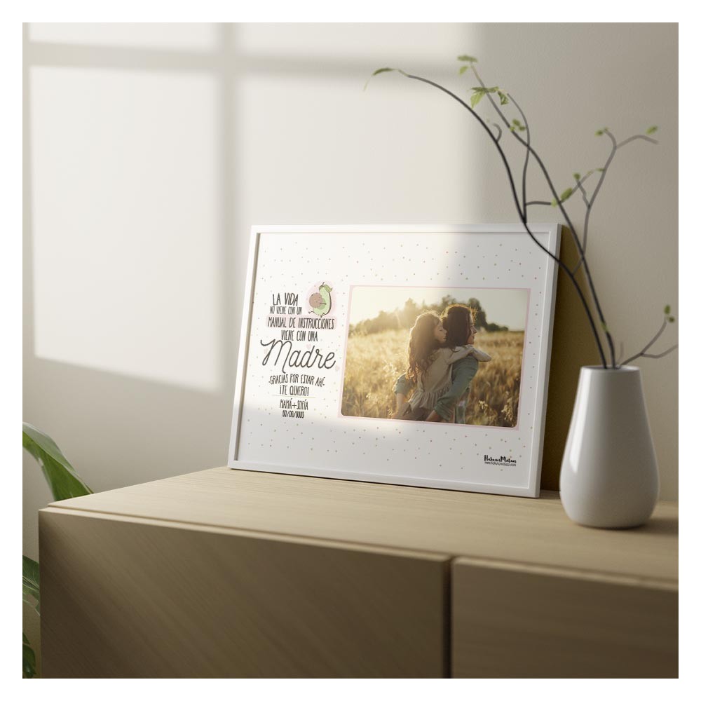 Lámina personalizada con foto - La vida no viene con un manual