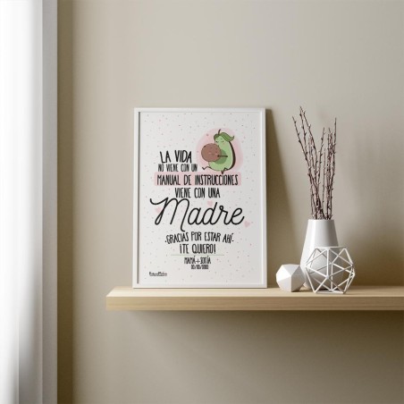 Lámina decorativa "La vida no viene con un manual viene con una Madre" Lámina decorativa "La vida no viene con un manual viene con una Madre"