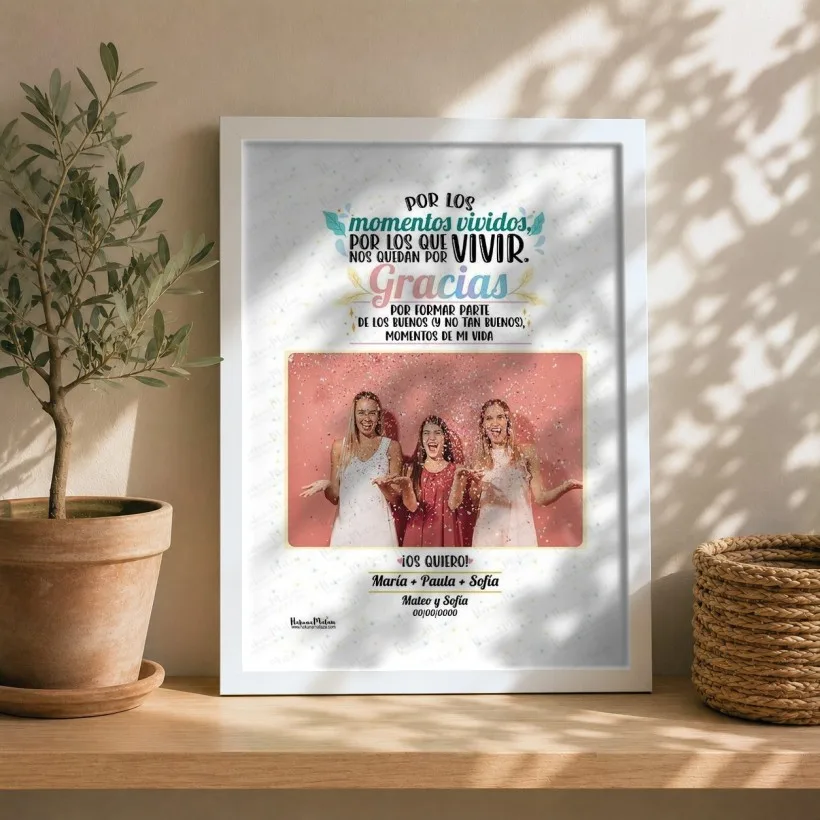 Lámina personalizada con foto - Por los momentos vividos