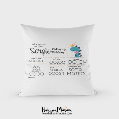 Cojín Natalicio - Dinosaurio Cojín Natalicio - Dinosaurio