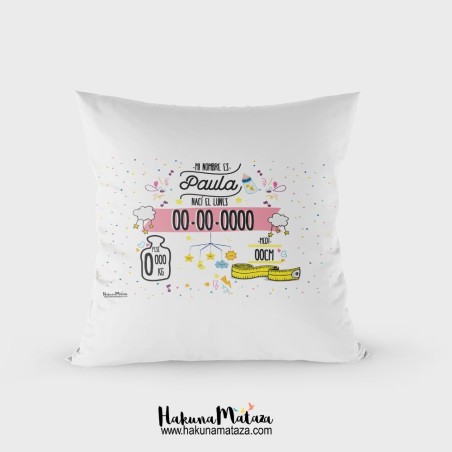 Cojín Natalicio - Rosa Cojín Natalicio - Rosa