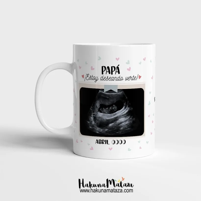 Taza personalizada con foto - Ecografía y dedicatoria | Hakuna Mataza