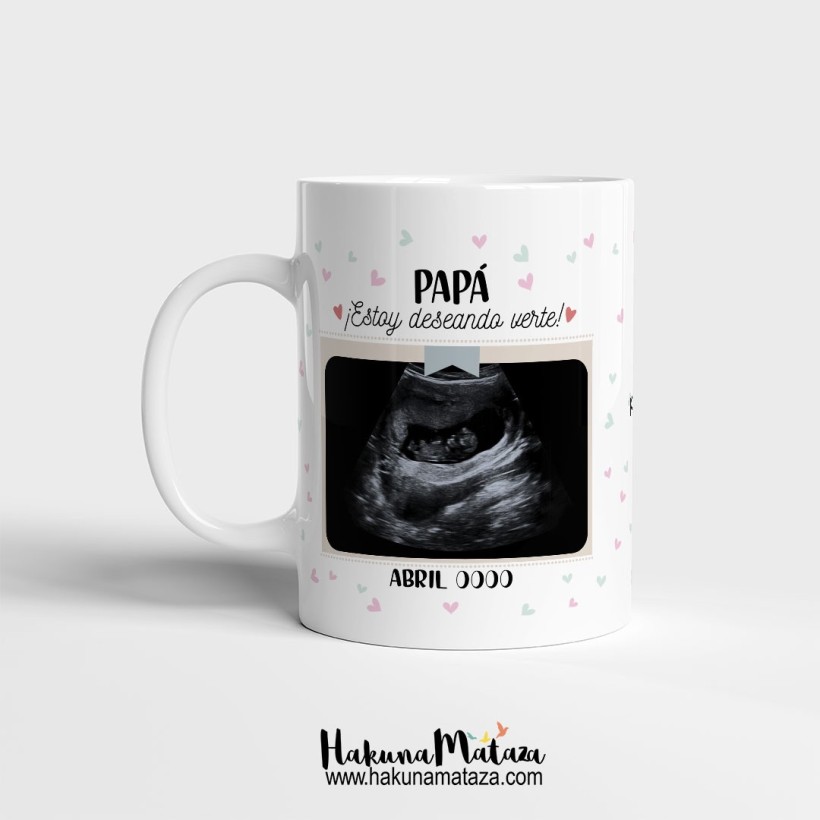 Taza con ecografía y dedicatoria personalizada