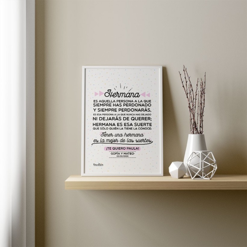 Lámina personalizada - Tenerte es la mejor de las suertes Lámina personalizada - Tenerte es la mejor de las suertes