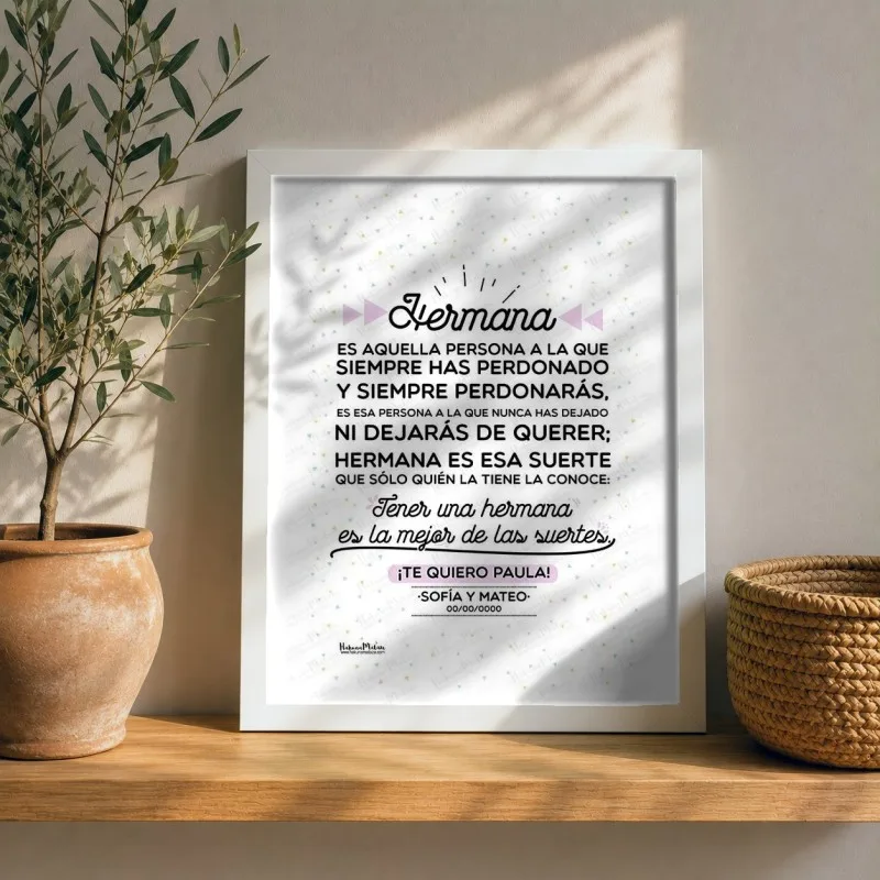 Lámina - Tener una hermana es la mejor de las suertes | Hakuna Mataza