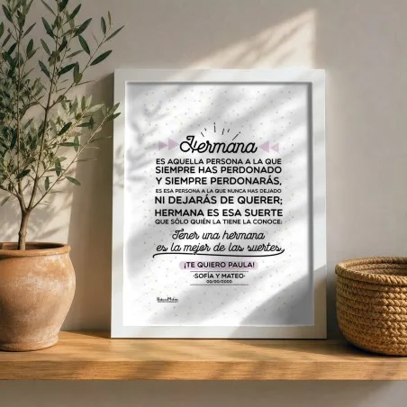 Lámina - Tener una hermana es la mejor de las suertes | Hakuna Mataza