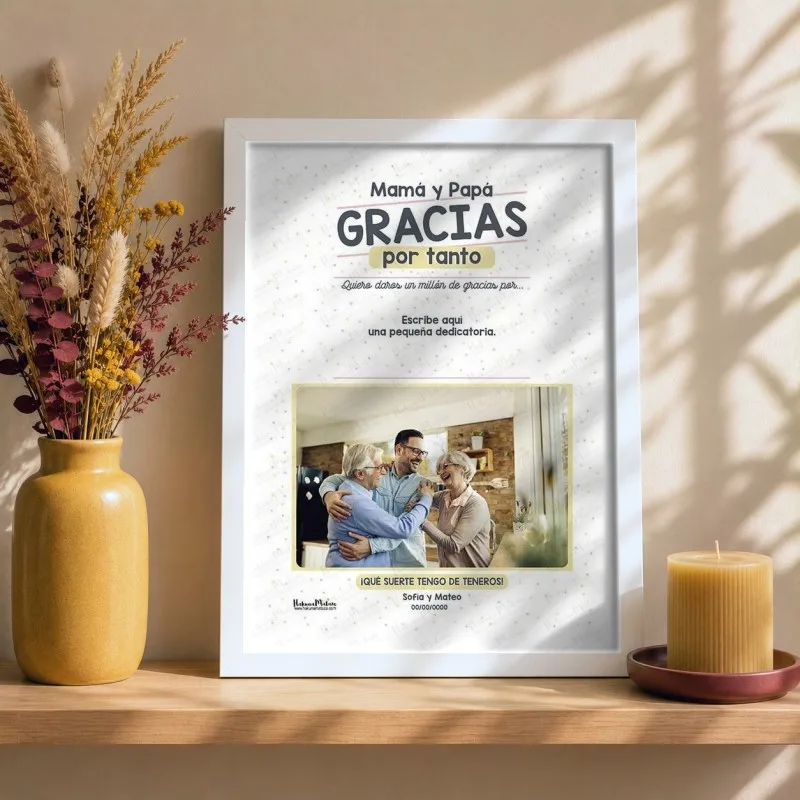 Lámina personalizada con foto - Gracias por tanto