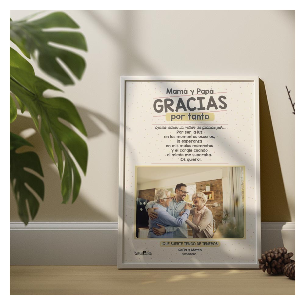 Lámina personalizada con foto - Gracias por tanto