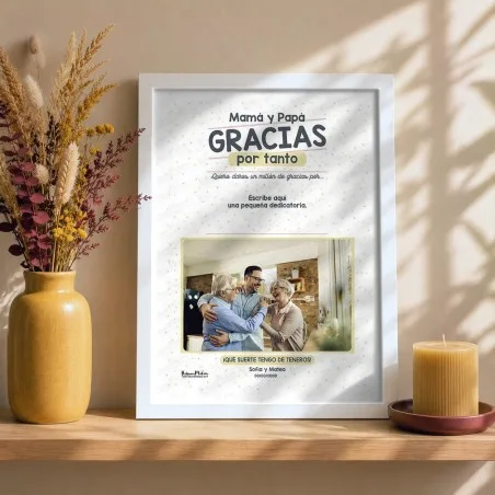 Lámina personalizada con foto - Gracias por tanto