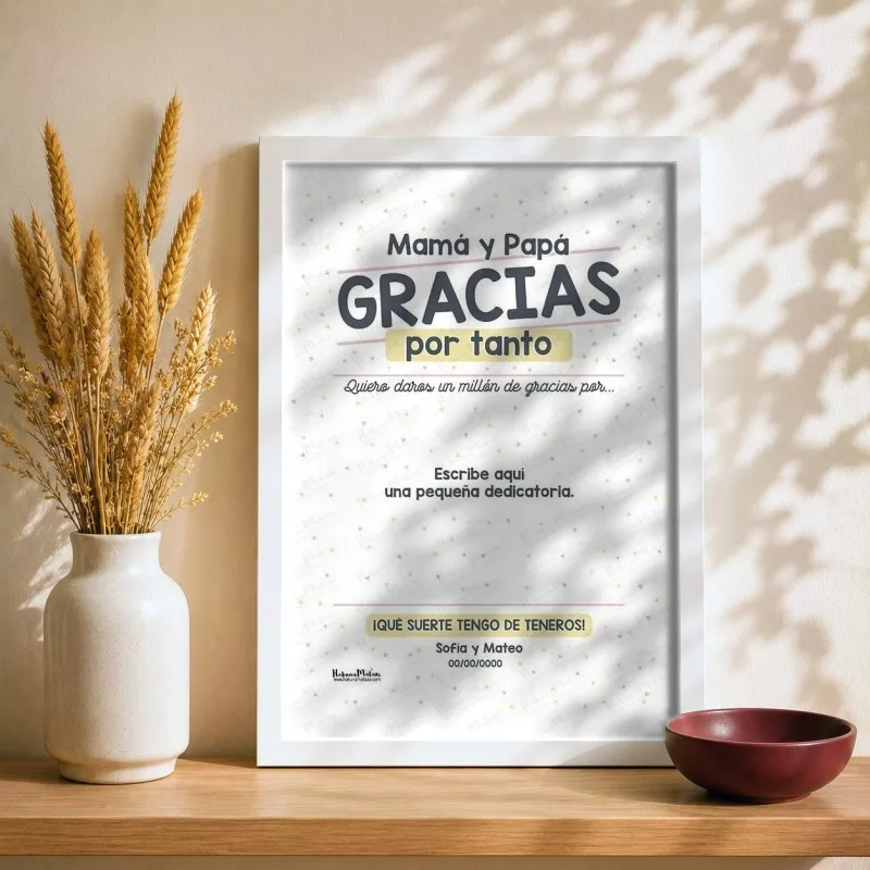 Lámina personalizada - Gracias por tanto