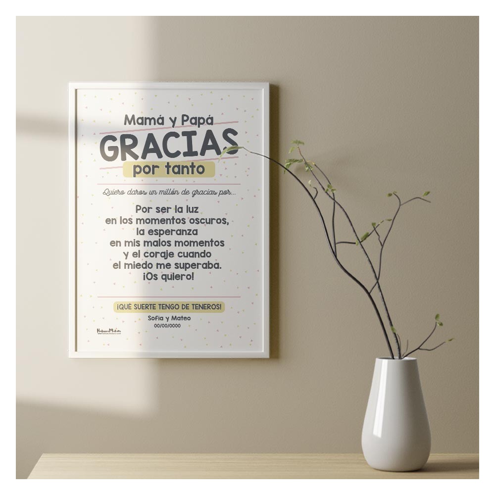 Lámina personalizada - Gracias por tanto