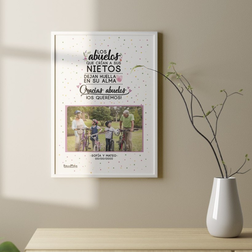 Lámina personalizada con foto - Los abuelos que crían a sus nietos Lámina personalizada con foto - Los abuelos que crían a sus nietos