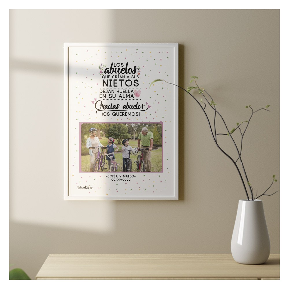 Lámina personalizada con foto - Los abuelos que crían a sus nietos